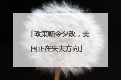 政策朝令夕改，美国正在失去方向