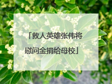 救人英雄张伟将慰问金捐给母校