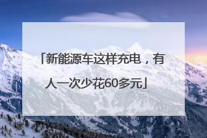 新能源车这样充电，有人一次少花60多元