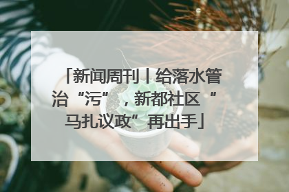 新闻周刊丨给落水管治“污”，新都社区“马扎议政”再出手