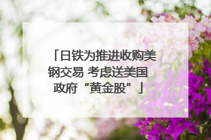 日铁为推进收购美钢交易 考虑送美国政府“黄金股”