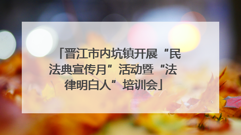 晋江市内坑镇开展“民法典宣传月”活动暨“法律明白人”培训会