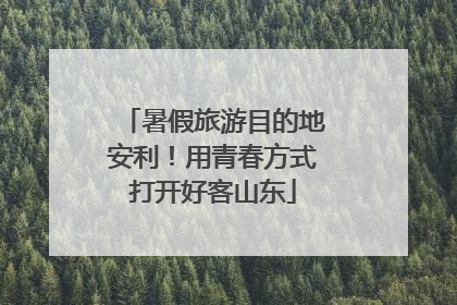暑假旅游目的地安利！用青春方式打开好客山东