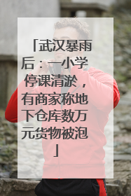 武汉暴雨后：一小学停课清淤，有商家称地下仓库数万元货物被泡