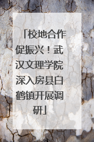 校地合作促振兴！武汉文理学院深入房县白鹤镇开展调研