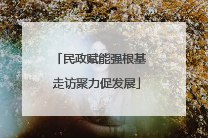 民政赋能强根基 走访聚力促发展