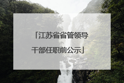 江苏省省管领导干部任职前公示