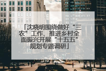 沈晓明围绕做好“三农”工作、推进乡村全面振兴开展“十五五”规划专题调研