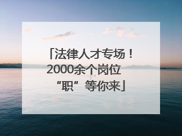 法律人才专场！2000余个岗位“职”等你来
