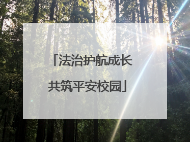 法治护航成长 共筑平安校园