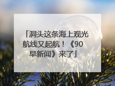 洞头这条海上观光航线又起航！《90早新闻》来了