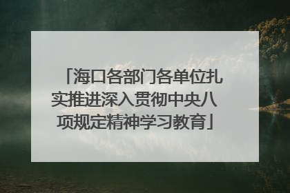 海口各部门各单位扎实推进深入贯彻中央八项规定精神学习教育