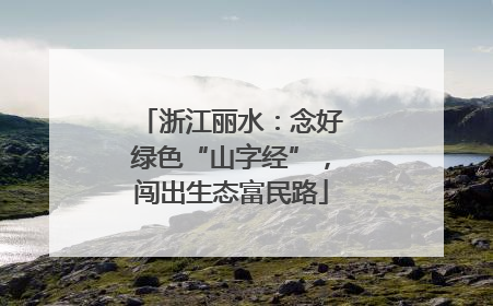 浙江丽水：念好绿色“山字经”，闯出生态富民路