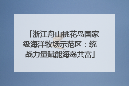浙江舟山桃花岛国家级海洋牧场示范区：统战力量赋能海岛共富