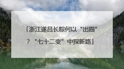 浙江遂昌长粽何以“出圈”？“七十二变”中探新路