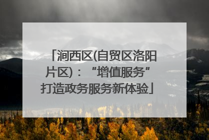 涧西区(自贸区洛阳片区)：“增值服务”打造政务服务新体验