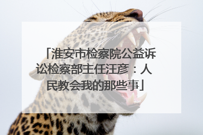 淮安市检察院公益诉讼检察部主任汪彦：人民教会我的那些事