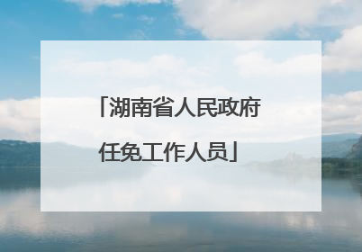 湖南省人民政府任免工作人员