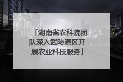 湖南省农科院团队深入武陵源区开展农业科技服务