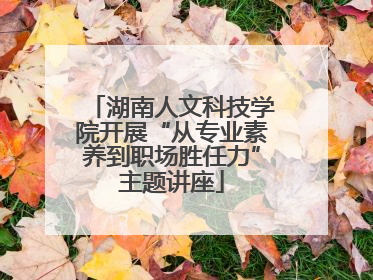 湖南人文科技学院开展“从专业素养到职场胜任力”主题讲座