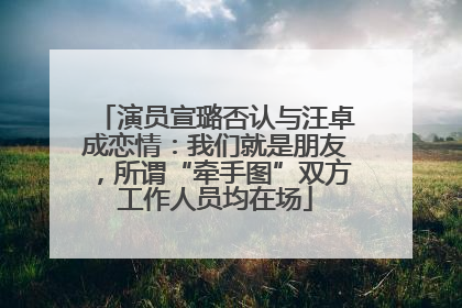 演员宣璐否认与汪卓成恋情：我们就是朋友，所谓“牵手图”双方工作人员均在场