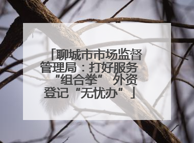 聊城市市场监督管理局：打好服务“组合拳” 外资登记“无忧办”