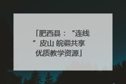 肥西县：“连线”皮山 皖疆共享优质教学资源
