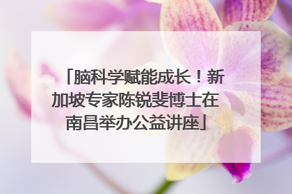 脑科学赋能成长！新加坡专家陈锐斐博士在南昌举办公益讲座