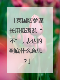 英国防参谋长用俄语说“不”，表达的到底什么意思？