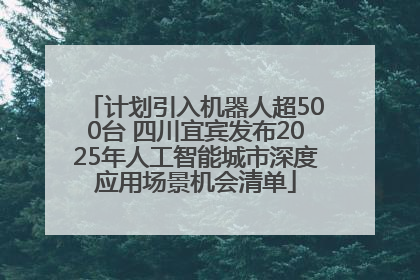 计划引入机器人超500台 四川宜宾发布2025年人工智能城市深度应用场景机会清单