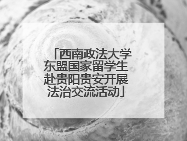 西南政法大学东盟国家留学生赴贵阳贵安开展法治交流活动
