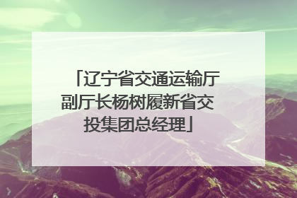 辽宁省交通运输厅副厅长杨树履新省交投集团总经理