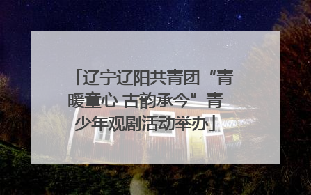辽宁辽阳共青团“青暖童心 古韵承今”青少年观剧活动举办