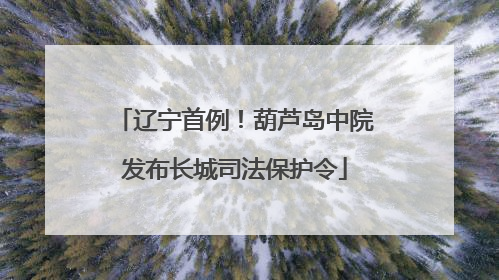 辽宁首例！葫芦岛中院发布长城司法保护令