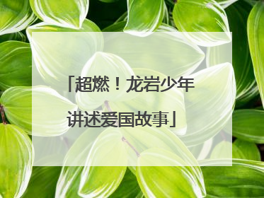 超燃！龙岩少年讲述爱国故事