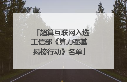 超算互联网入选工信部《算力强基揭榜行动》名单