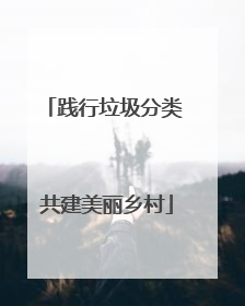 践行垃圾分类 共建美丽乡村
