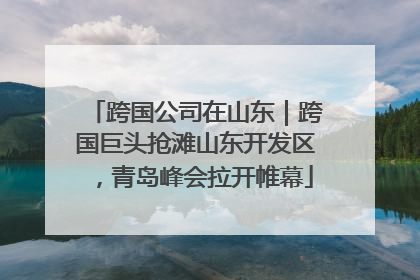 跨国公司在山东｜跨国巨头抢滩山东开发区，青岛峰会拉开帷幕