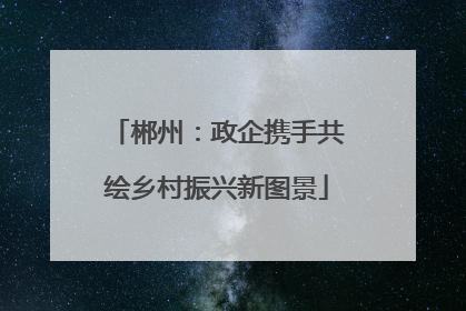 郴州：政企携手共绘乡村振兴新图景