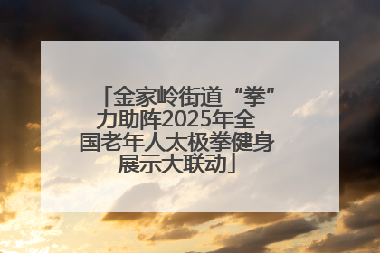 金家岭街道“拳”力助阵2025年全国老年人太极拳健身展示大联动