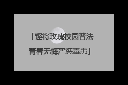 铿将玫瑰校园普法 青春无悔严惩毒患