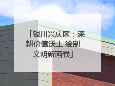 银川兴庆区：深耕价值沃土 绘制文明新画卷