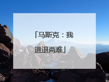 马斯克：我进退两难