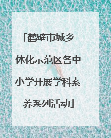 鹤壁市城乡一体化示范区各中小学开展学科素养系列活动