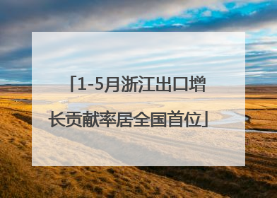 1-5月浙江出口增长贡献率居全国首位