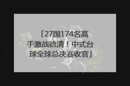 27国174名高手激战德清！中式台球全球总决赛收官